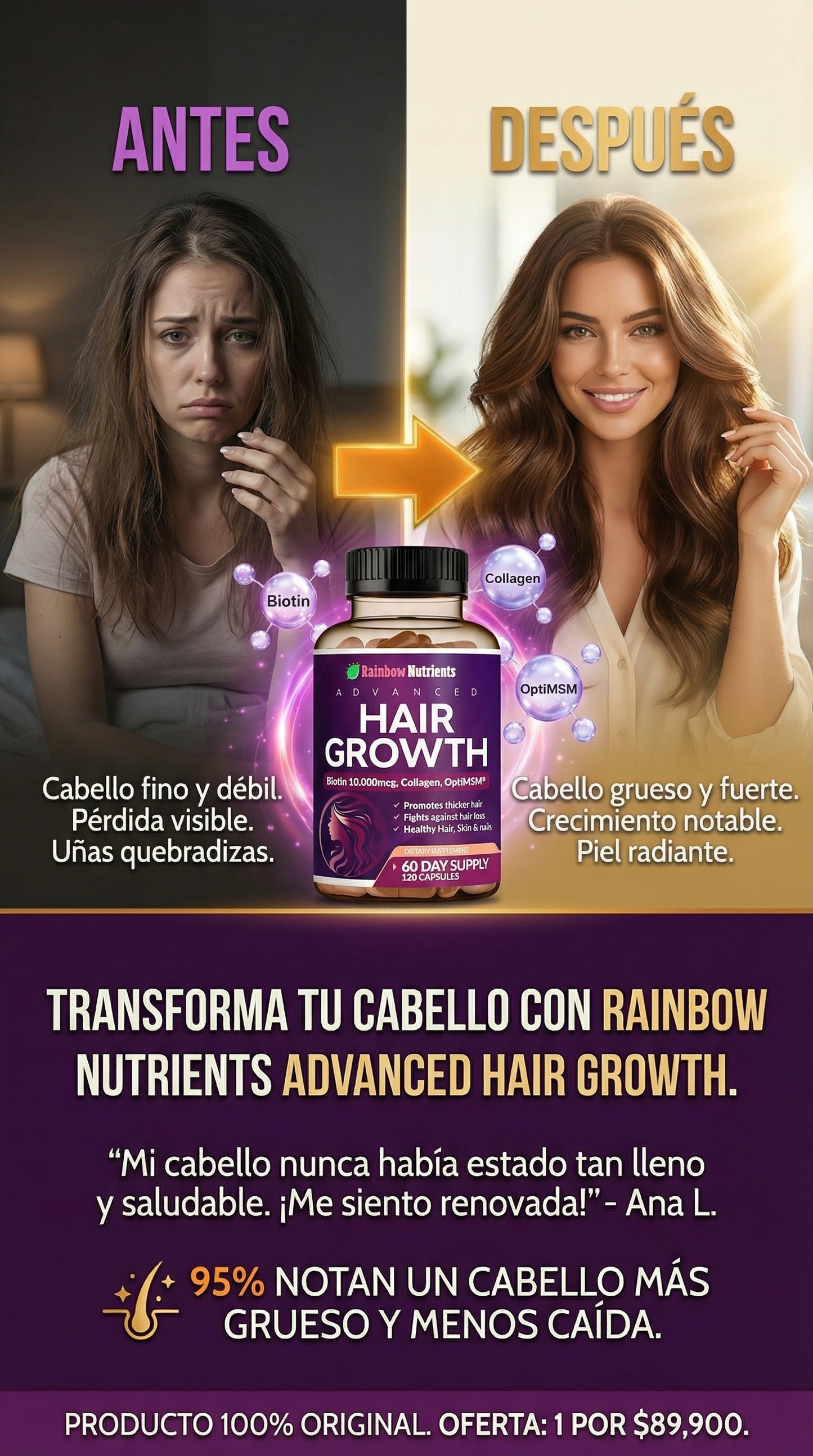 Hair Growth Recontruye tu cabello!
